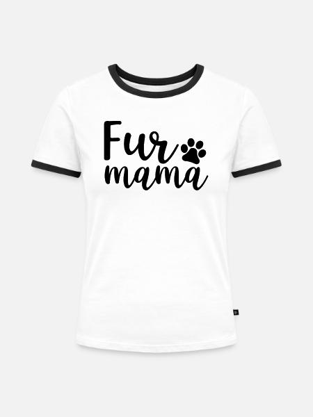 Fell-Mama - Frauen Kontrast-T-Shirt - Weiß/Schwarz
