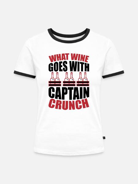 Welcher Wein - Frauen Kontrast-T-Shirt - Weiß/Schwarz