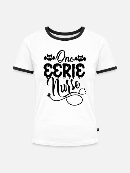 Eine unheimliche Krankenschwester - Frauen Kontrast-T-Shirt - Weiß/Schwarz