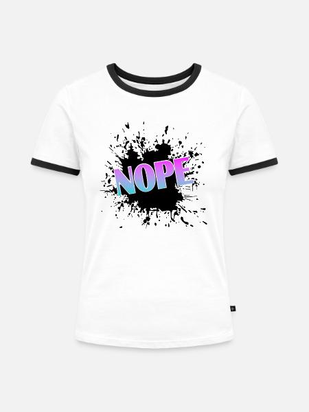 Nope - Frauen Kontrast-T-Shirt - Weiß/Schwarz