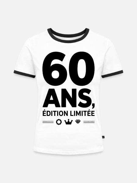60 Jahre limitierte Auflage - Frauen Kontrast-T-Shirt - Weiß/Schwarz