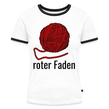 Roter Faden - Frauen Kontrast-T-Shirt - Weiß/Schwarz - Vorne - Selfina (174cm)