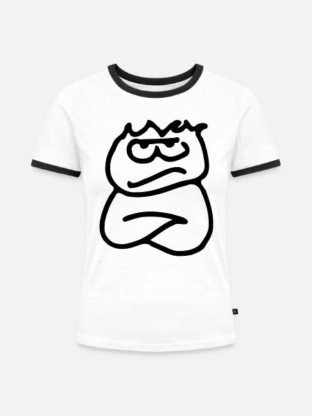 Ungeduld - Frauen Kontrast-T-Shirt - Weiß/Schwarz