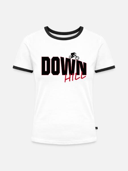 Downhill - Frauen Kontrast-T-Shirt - Weiß/Schwarz