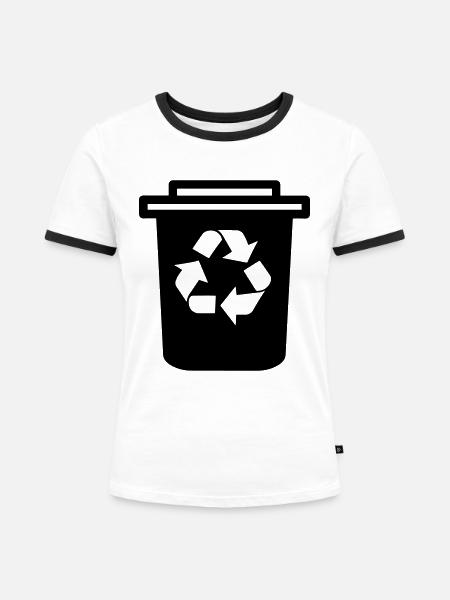 Mülltonne - Frauen Kontrast-T-Shirt - Weiß/Schwarz