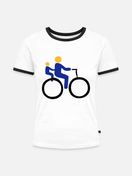 Rad - Frauen Kontrast-T-Shirt - Weiß/Schwarz