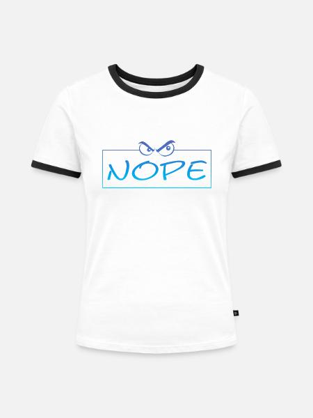 Nope - Frauen Kontrast-T-Shirt - Weiß/Schwarz