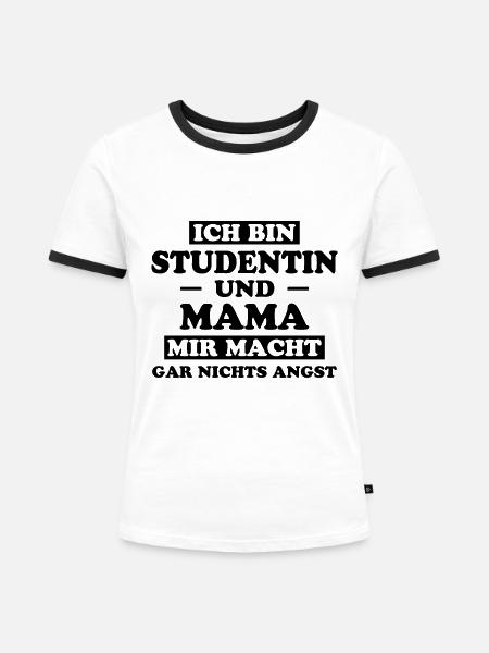 Studentin Spruch Universität Studentin Geschenk - Frauen Kontrast-T-Shirt - Weiß/Schwarz