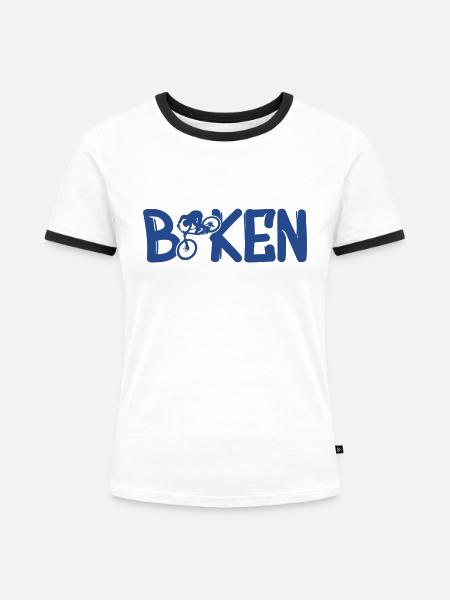 biken - Frauen Kontrast-T-Shirt - Weiß/Schwarz