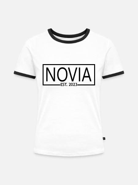 2023 Verlobung Brautdusche Hochzeit - Frauen Kontrast-T-Shirt - Weiß/Schwarz
