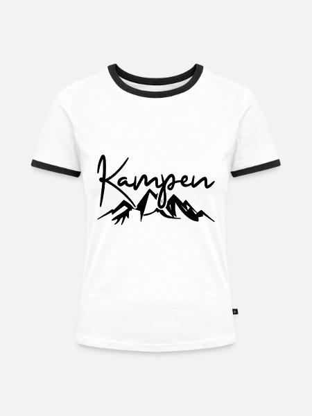 Kampen Berge Bayern - Frauen Kontrast-T-Shirt - Weiß/Schwarz