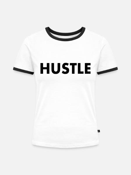 Hustle - Frauen Kontrast-T-Shirt - Weiß/Schwarz