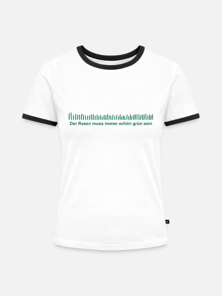 Der Rasen - Frauen Kontrast-T-Shirt - Weiß/Schwarz