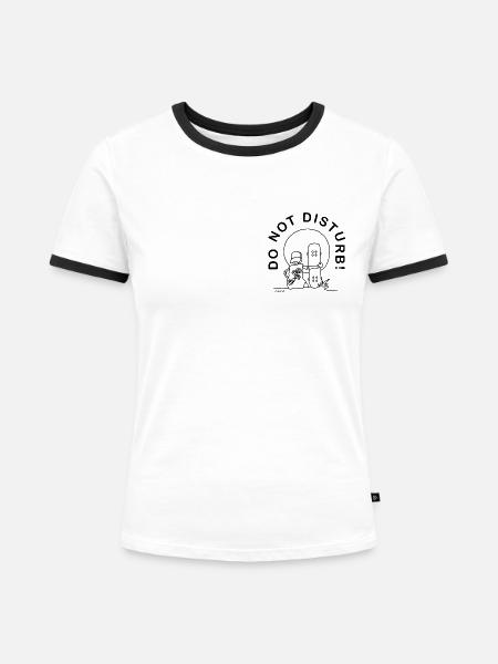 Skate - do not disturbe - Frauen Kontrast-T-Shirt - Weiß/Schwarz