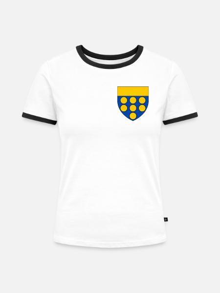 Wappen von Brie - Frauen Kontrast-T-Shirt - Weiß/Schwarz