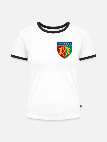 Wappen des Multien - Frauen Kontrast-T-Shirt - Weiß/Schwarz