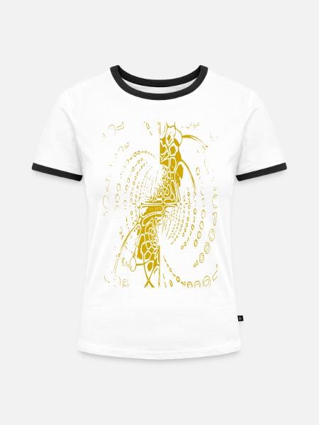 Datenspirale Tanzfigur - Frauen Kontrast-T-Shirt - Weiß/Schwarz