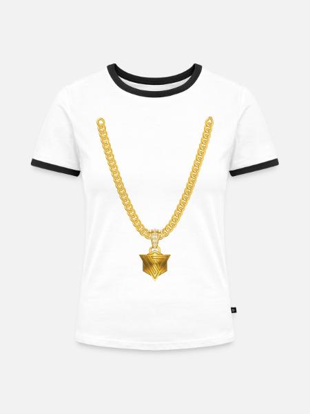 Rapperkette_Unus - Frauen Kontrast-T-Shirt - Weiß/Schwarz