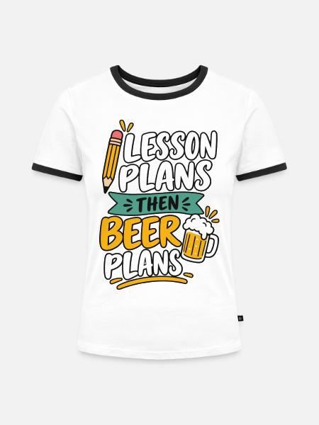 Bierliebhaber Stammtisch Bier Fan Geschenk - Frauen Kontrast-T-Shirt - Weiß/Schwarz