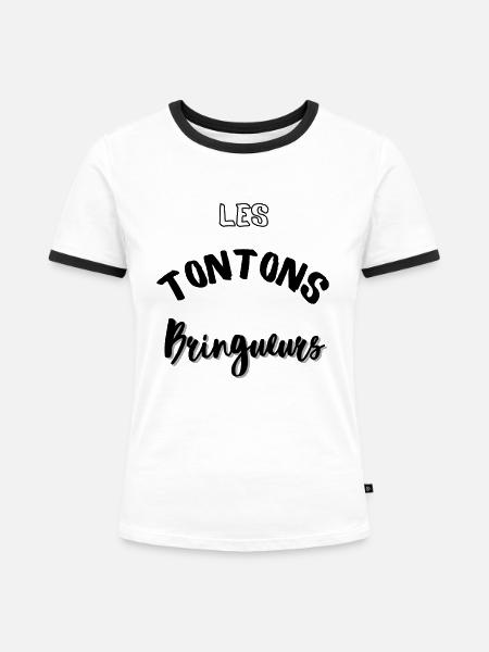 Die Tontons- Under-Helfer! 🍻🥂🥃🍾 - Frauen Kontrast-T-Shirt - Weiß/Schwarz