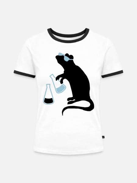 laborratte - Frauen Kontrast-T-Shirt - Weiß/Schwarz