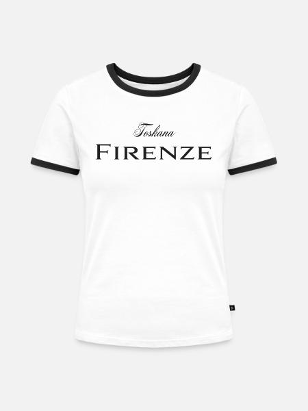Firenze - Frauen Kontrast-T-Shirt - Weiß/Schwarz