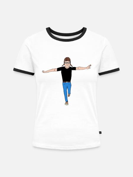 Inspire - Frauen Kontrast-T-Shirt - Weiß/Schwarz