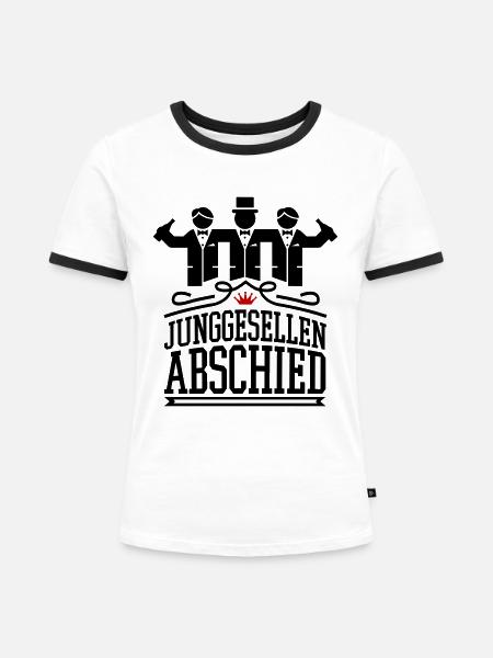 Junggesellen Abschied - Frauen Kontrast-T-Shirt - Weiß/Schwarz