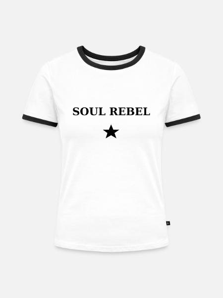 Seele Rebellen - Frauen Kontrast-T-Shirt - Weiß/Schwarz