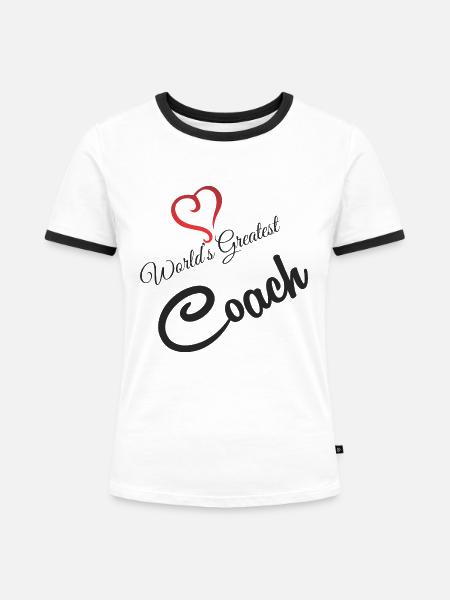 WORLD GREATEST COACH - Frauen Kontrast-T-Shirt - Weiß/Schwarz