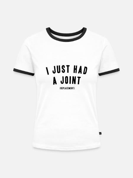 KNIE OPERATION GESCHENKIDEE! - Frauen Kontrast-T-Shirt - Weiß/Schwarz