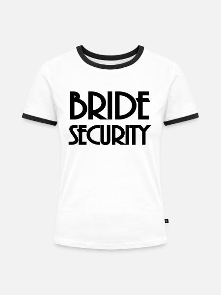 Bride Security - Frauen Kontrast-T-Shirt - Weiß/Schwarz