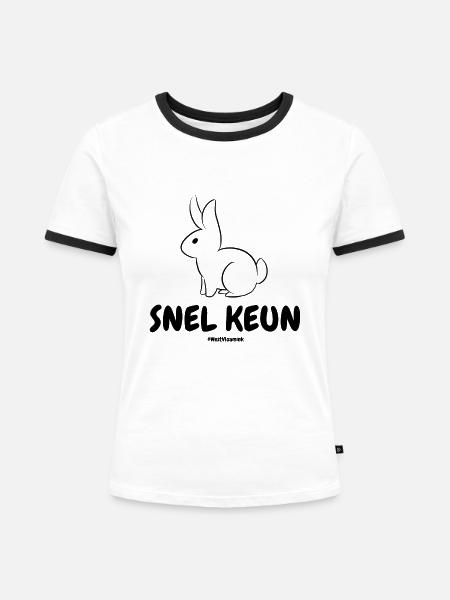 schnell - Frauen Kontrast-T-Shirt - Weiß/Schwarz