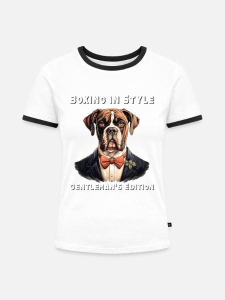 Boxen mit Stil - Frauen Kontrast-T-Shirt - Weiß/Schwarz