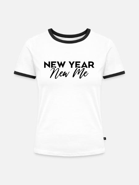 Neujahr Neues Ich - Frauen Kontrast-T-Shirt - Weiß/Schwarz