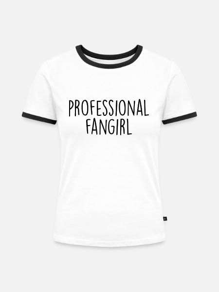 professionelle fangirl - Frauen Kontrast-T-Shirt - Weiß/Schwarz