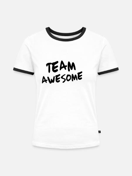 Team Awesome - Frauen Kontrast-T-Shirt - Weiß/Schwarz