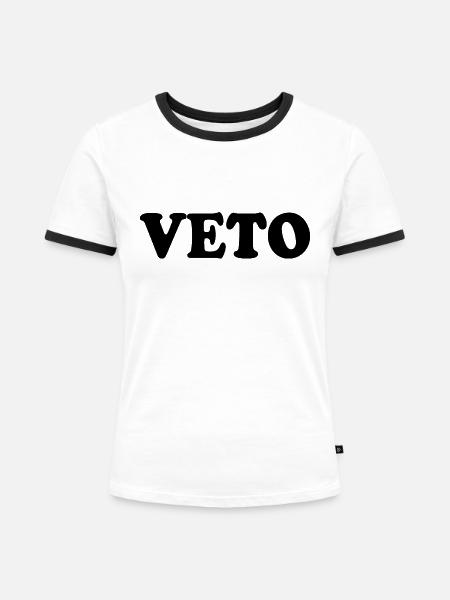 Veto - Frauen Kontrast-T-Shirt - Weiß/Schwarz