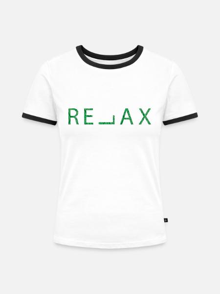 Relax Blätter - Frauen Kontrast-T-Shirt - Weiß/Schwarz