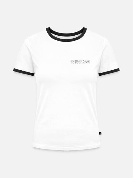Fotografin mit Leidenschaft - Frauen Kontrast-T-Shirt - Weiß/Schwarz