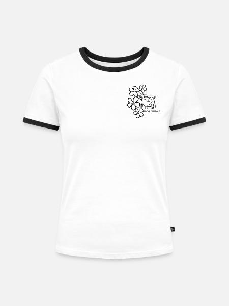 Mutterliebe Kuh - Frauen Kontrast-T-Shirt - Weiß/Schwarz
