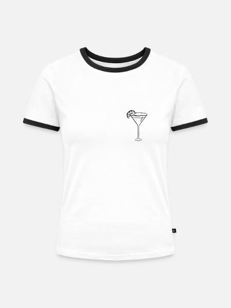 Martini - Frauen Kontrast-T-Shirt - Weiß/Schwarz