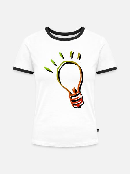 Licht - Frauen Kontrast-T-Shirt - Weiß/Schwarz