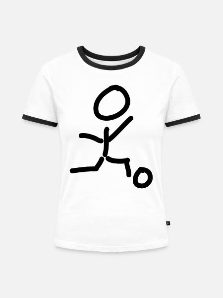 fußball - Frauen Kontrast-T-Shirt - Weiß/Schwarz