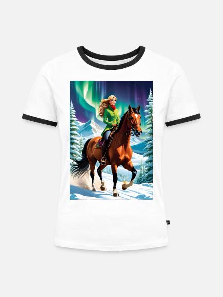 personalisiertes Design-Muttergeschenk - Frauen Kontrast-T-Shirt - Weiß/Schwarz