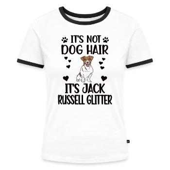 Jack Russell Terrier Liebhaber Jack Russell Mama - Frauen Kontrast-T-Shirt - Weiß/Schwarz - Vorne - Selfina (174cm)
