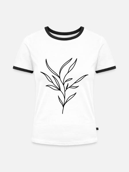 Strauch, Sträucher, Ast - Frauen Kontrast-T-Shirt - Weiß/Schwarz