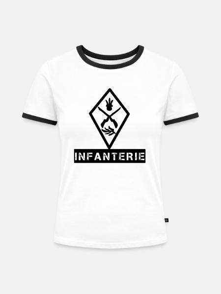 Infanterie - Frauen Kontrast-T-Shirt - Weiß/Schwarz