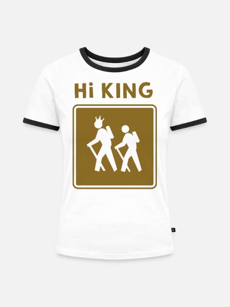 Hiking - Frauen Kontrast-T-Shirt - Weiß/Schwarz