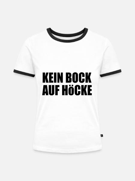 kein bock auf höcke - Frauen Kontrast-T-Shirt - Weiß/Schwarz